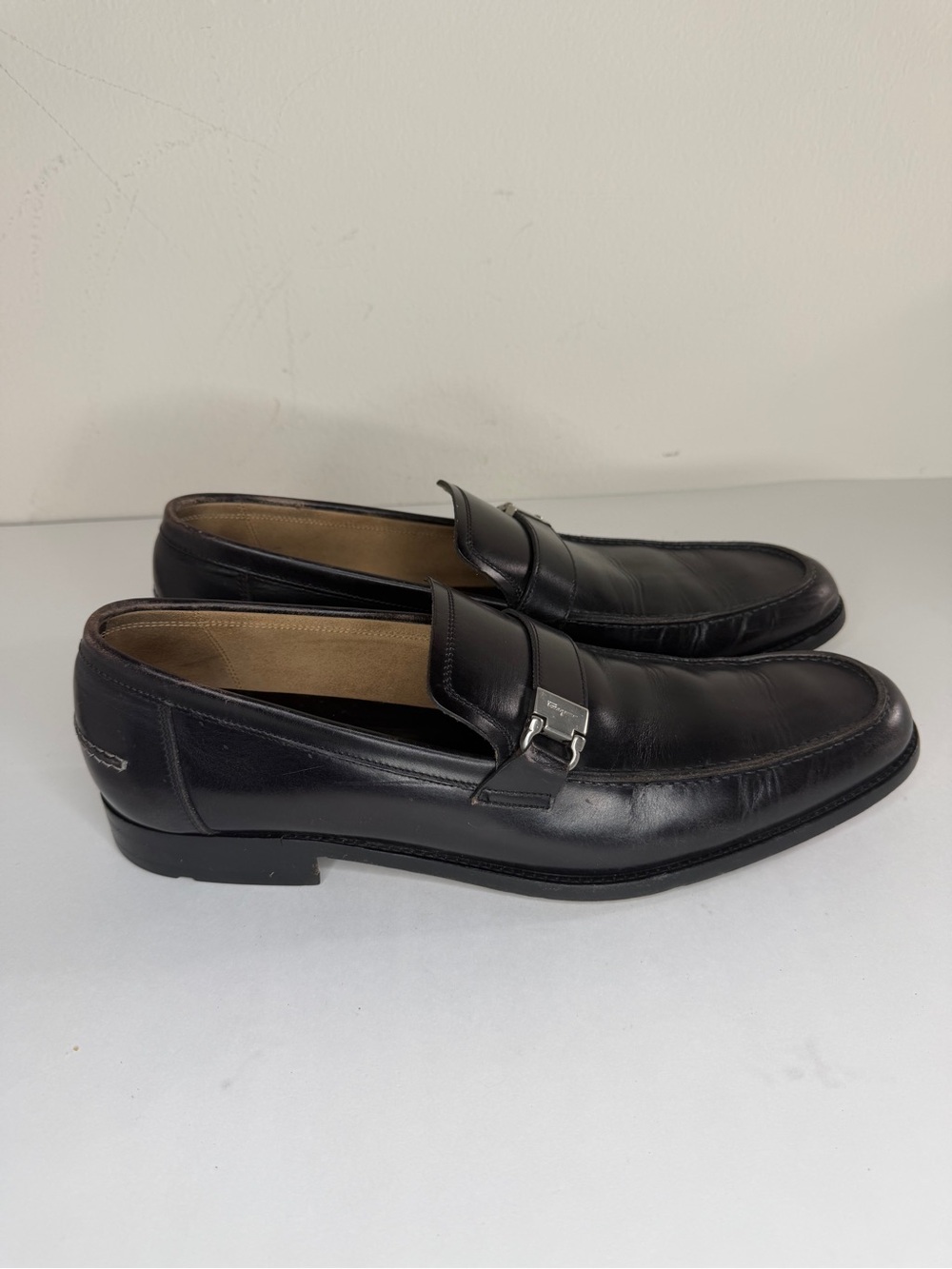 salvatore ferragamo driving loafers dress shoes mens size 11D black italy